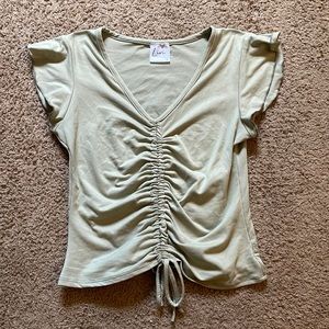Small green scrunchy top!